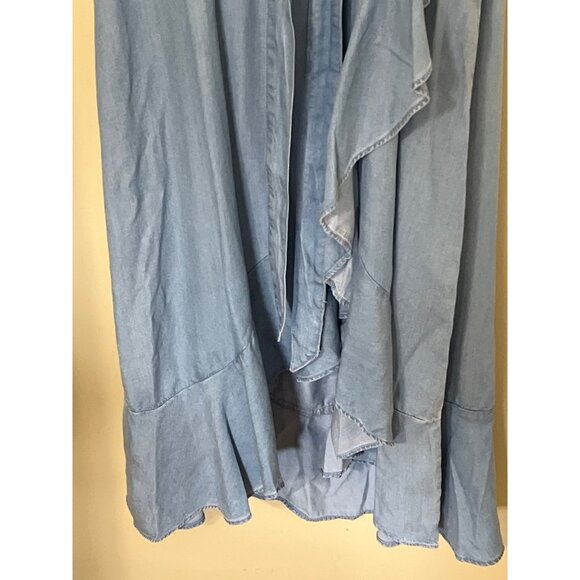 NEW H&M Conscious Womens Dress Size 10 Tencel Lyocell Blue Boho Vacation Resort - Picture 8 of 10